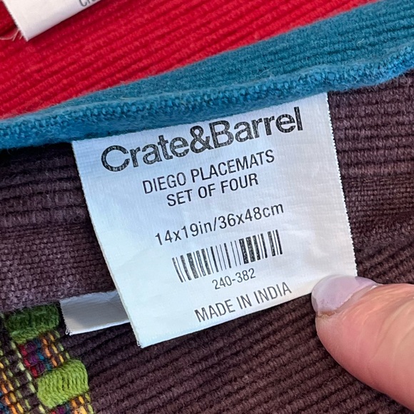 Crate&Barrel Placemats Set of 4 Diego Southwest Boho - Picture 4 of 5
